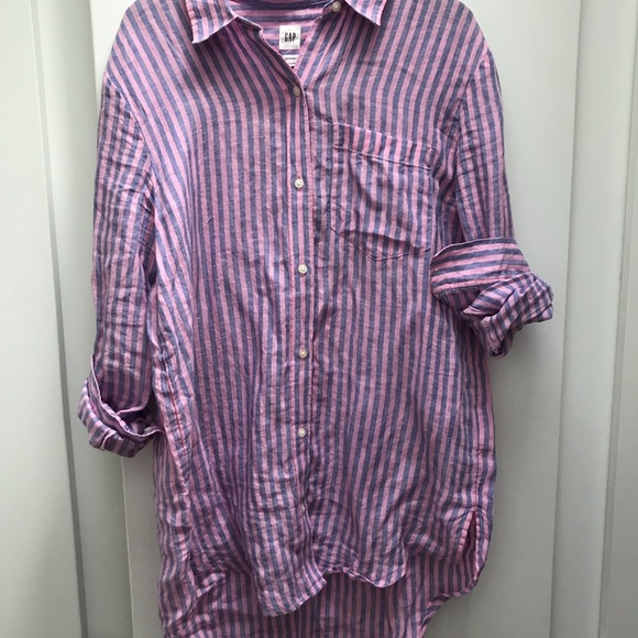 Pinstripe linen shirt - Picture 1 of 2